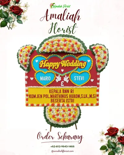 Karangan Papan Bunga Pernikahan di Maguan